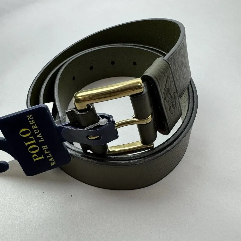 Polo Ralph Lauren Men’s Green Pebbled Leather Belt Size:42
